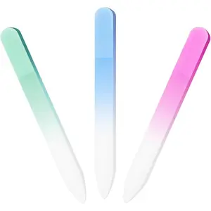 3 Pack Glass Nail File with Case, Professional Nail Buffer & Manicure Tools for Natural Nails, Gentle Nail Care Kit for Smooth, Healthy, and Shiny Finish