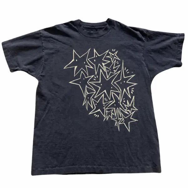 Jagged Star Cluster Graphic T-Shirt, Celestial Gothic Art Tee, Unisex Alternative Symbol Shirt, Gift for Dark Aesthetic Fans