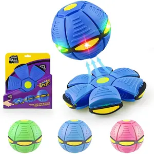 Magic Pop-Up Bounce Ball with 6 LED Lights – Transforming UFO Flying Disc Ball, Shape Shift Fidget Toy, Interactive Family Game Gift