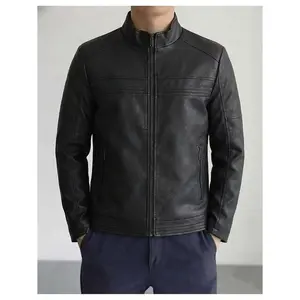 Men's Thermal PU Leather Jacket | Fleece Lined Bomber Jacket with Zipper Pockets | New Autumn & Winter Fashion Outerwear for Daily & Outdoor