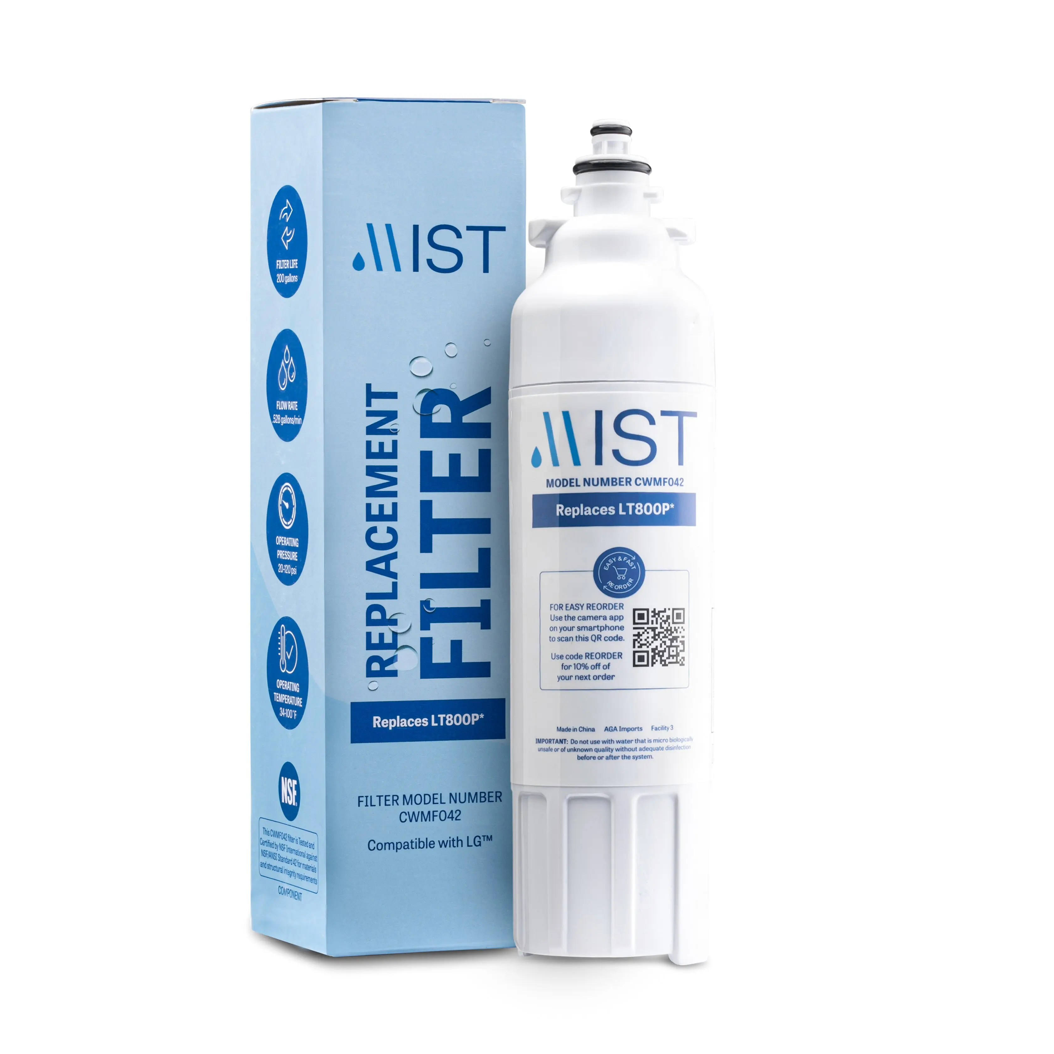 LG LT800P ADQ73613401, Kenmore 9490, ADQ73613402, 46-9490 Refrigerator Water Filter