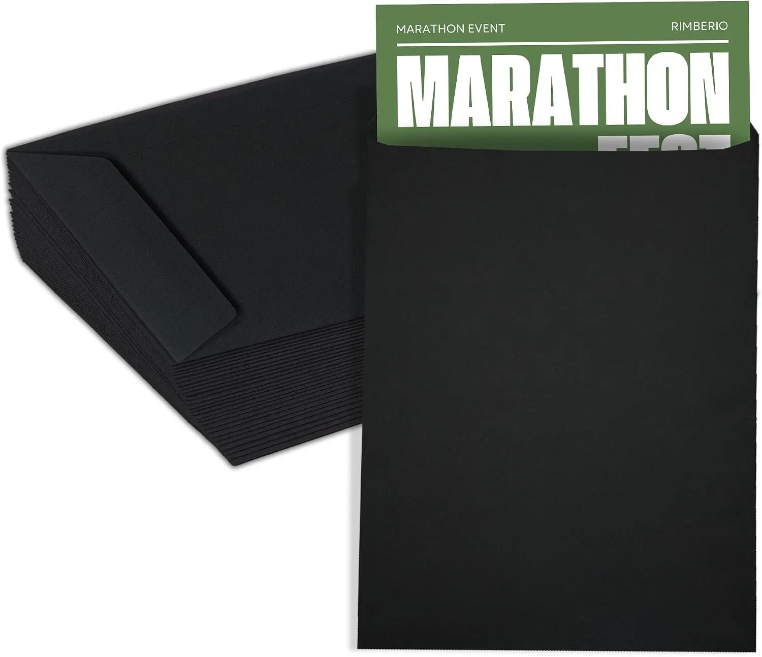 6x9 Black Envelopes Self Seal, 50/pack, Colored Envelopes Letter Size 6 x 9 inch, Open End Flap Style for Cards, Invitations, Holiday, Postcards, Gifts, for 5x7 Cards - 32lb Heavyweight Paper