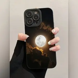 Phone Case with Night Moon/Lens Protection/Suitable for iPhone 17 Air/16 Plus/15 Pro Max/14 Pro/13/12/11 and Other Mobile Phone Cases/As a Birthday/Holiday Gift for Family and Friends/Protector, Shockproof/MS286