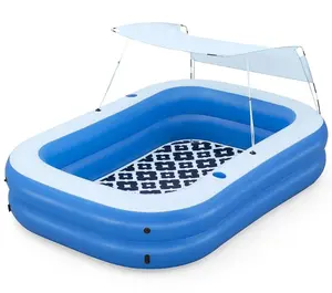Summer Bliss Shaded Inflatable 8ft Family Pool w/ Cupholders