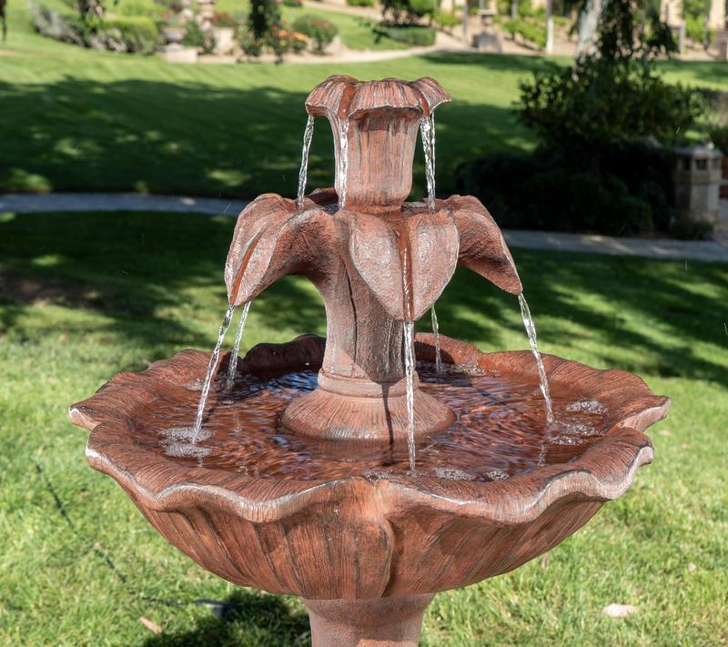 Bernini 3-Tier Flower Petal Plug-in Water Fountain