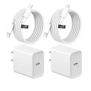 iPhone 17 16 15 Charger Fast Charging,2Pack 20W Apple iPad USB C Wall Chrager Block with 6FT USB C to C Cable for iPhone 17/Pro/Pro Max/17 Air/ 16/16 Pro/16 Pro Max/15/Plus/Pro/Pro Max (White), Mobile, Cellphone