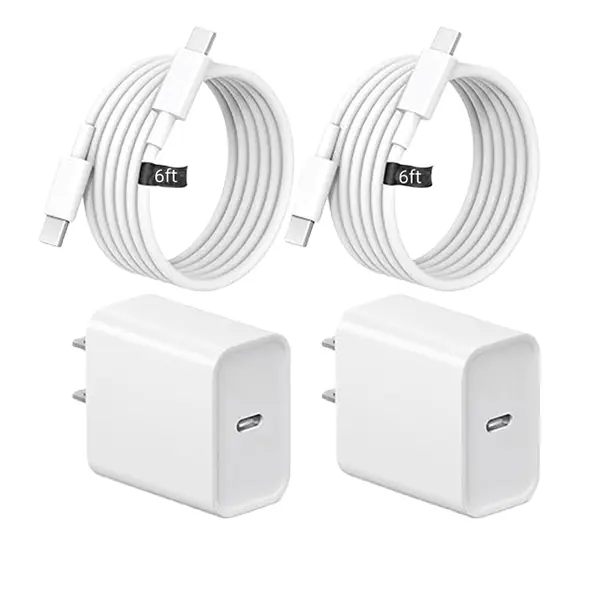 iPhone 17 16 15 Charger Fast Charging,2Pack 20W Apple iPad USB C Wall Chrager Block with 6FT USB C to C Cable for iPhone 17/Pro/Pro Max/17 Air/ 16/16 Pro/16 Pro Max/15/Plus/Pro/Pro Max (White), Mobile, Cellphone