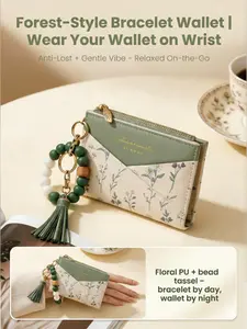 New Anklet Tassel Charm Anti-Loss Bracelet Wallet, Women's High-End Macaron Color Zipper Wallet with Anti-Loss Bracelet, Stylish Accessory