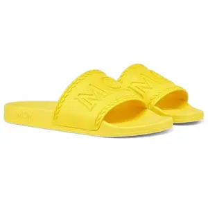 MCM Big Logo Rubber Slides Yellow (men) by StockX