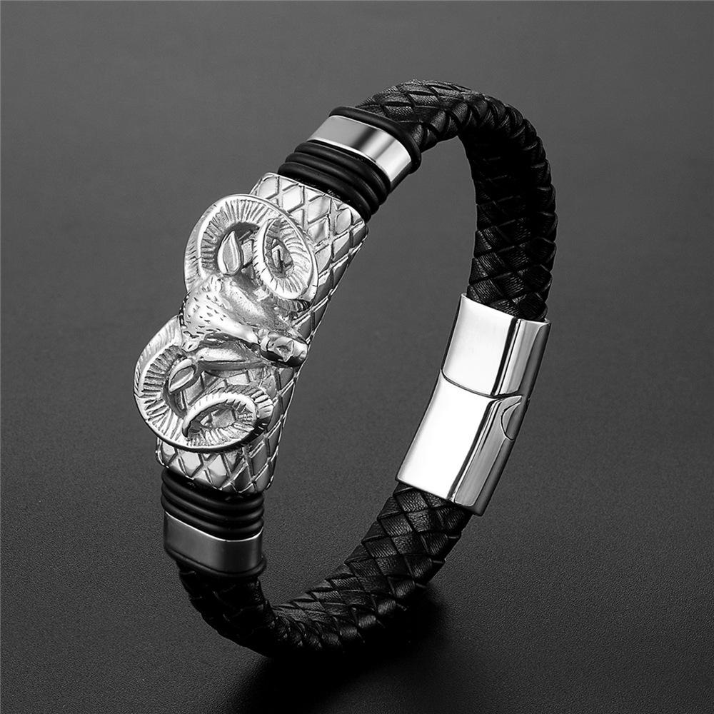 Men's Constellation Stainless Steel Braided Bracelet