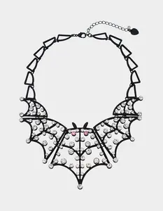 Betsey Johnson FLY BY NIGHT BAT BIB RHINESTONE