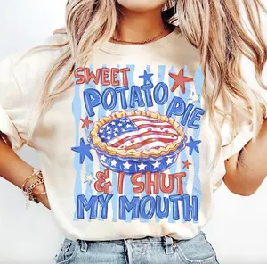 Sweet Potato Pie & I Shut My Mouth T-Shirt, Patriotic Tee, Red White Blue Shirt, Southern Hoodie, 4th Of July Gifts, USA Tee, Independence Day Gifts