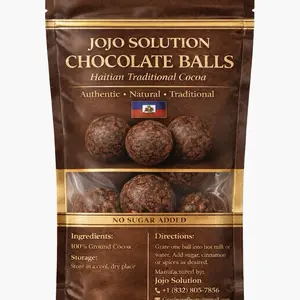 Jojo Solution Haitian Traditional Cocoa Chocolate Balls - Authentic Natural Dessert Snack with No Sugar Added
