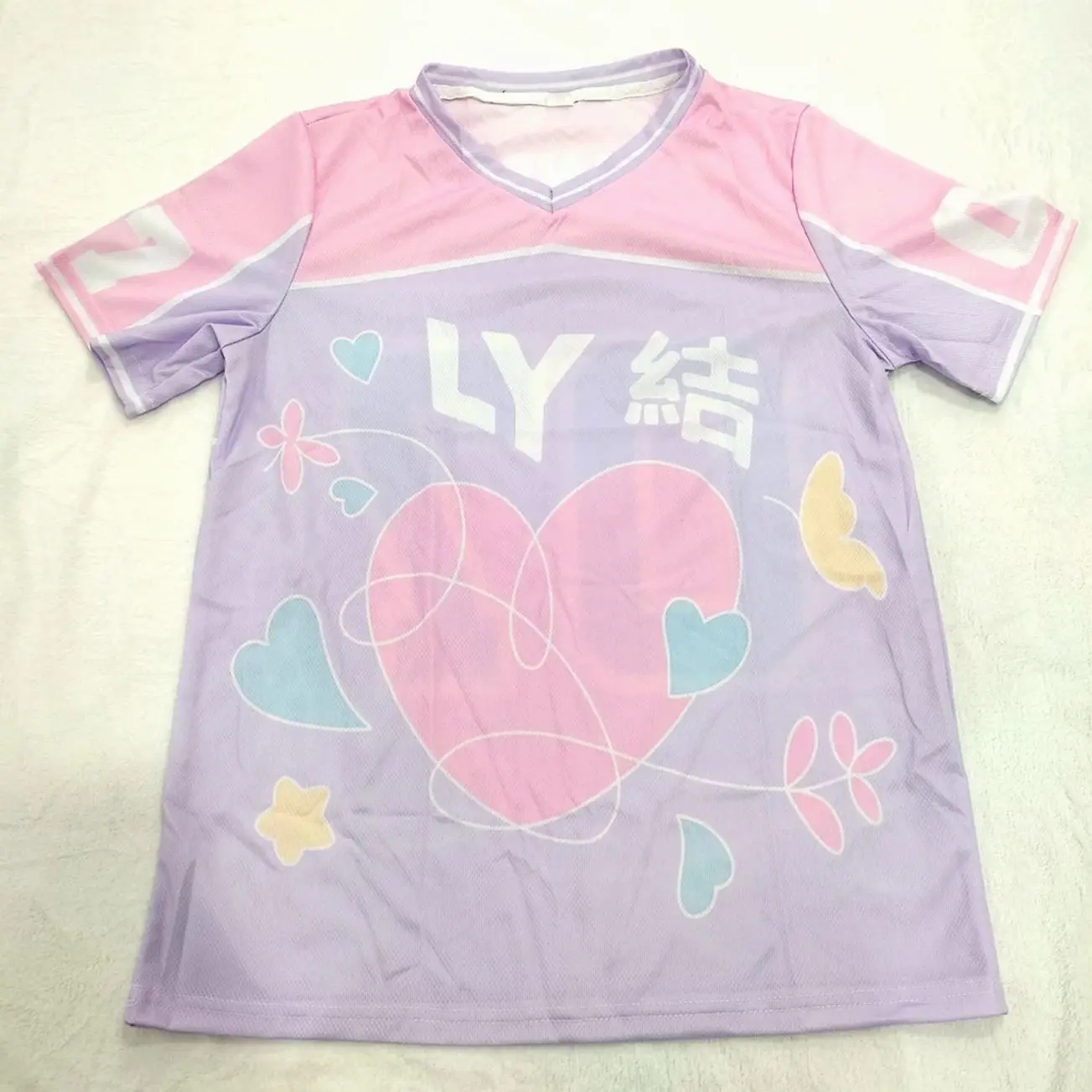 LOVE YOURSELF JERSEY ARIRANG CONCERT OUTFIT PINK T-SHIRT KPOP JUNGKOOK D05 0E5