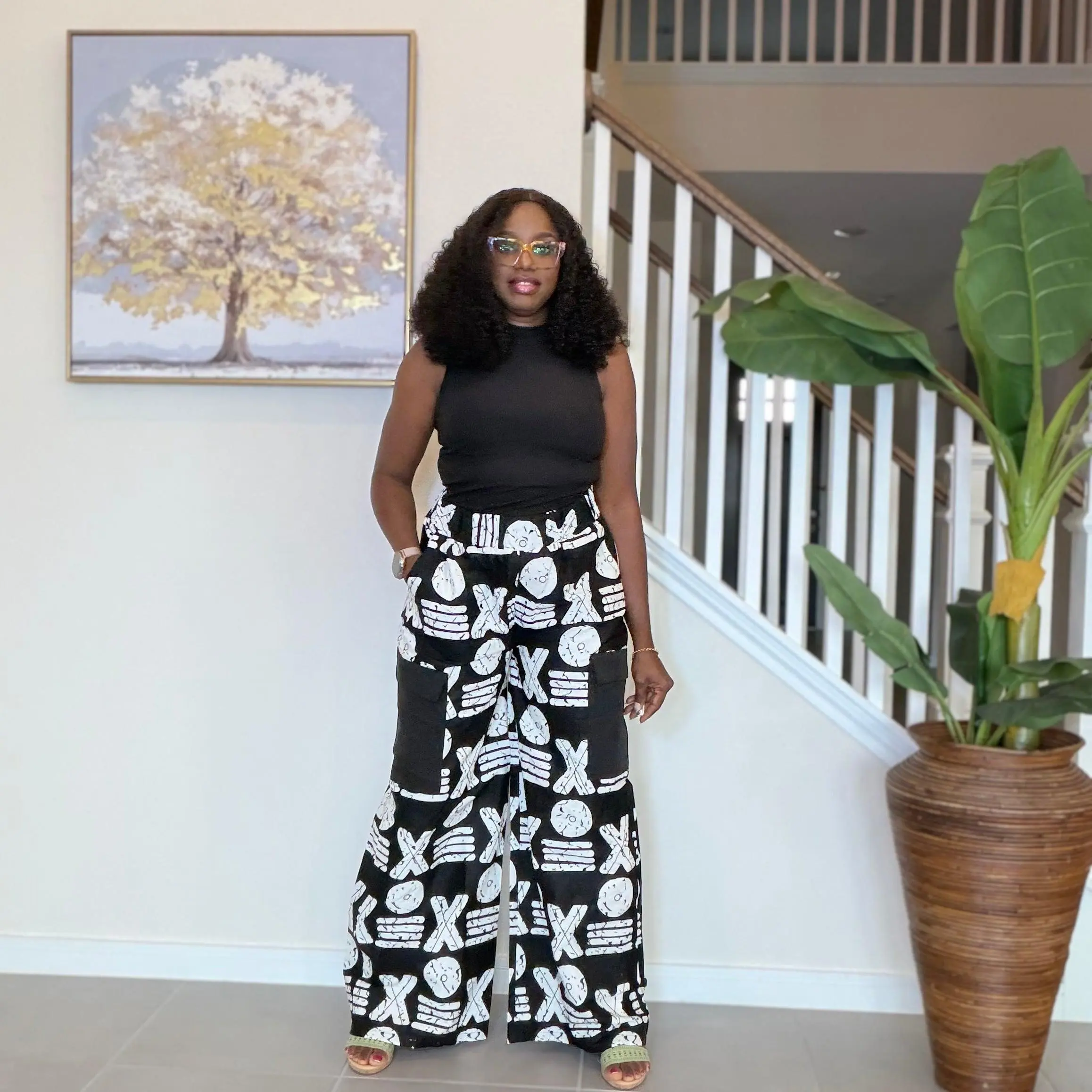 High Waist Ankara Pants: African Print Wide Leg Trousers
