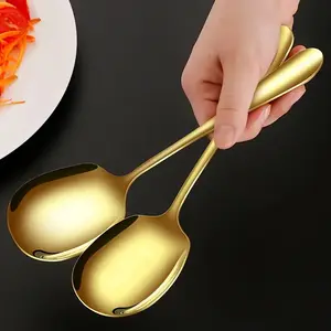 2pcs Stainless Steel Large Serving Spoons - Perfect for Kitchen, Cooking, Dining, Christmas Parties and Banquets,for Christmas,halloween, kitchen accessories,best gift,camping equipment, Dinner Spoons Long Handle, Extra Large Spoons, Serving Spoons