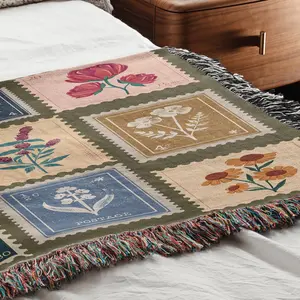 Cottagecore Woven Blanket, Vintage Mushroom Wall Hanging, Heirloom Tapestry Throw Picnic Blanket, Couch Dopamine Decor, Daughter Gift (Copy)