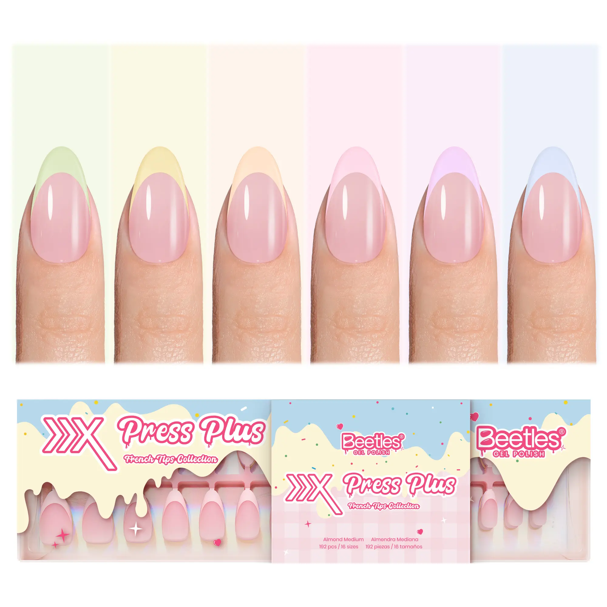 M Almond【Only Nails】Spring Macaron 16Sizes 192Pcs