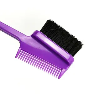 Double-Sided Edge Fixation Styling Brush, Edge Control Comb, Random Color 1 PCS, Hair Salon Smooth Beauty Styling Tools