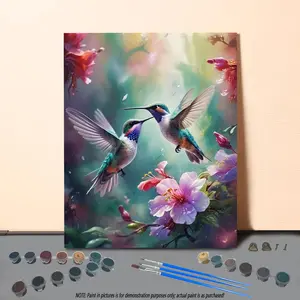 Hummingbird Pattern DIY Painting By Numbers Kit Without Frame, 1 Set DIY Paint By Numbers Kit, Wall Art Decoration for Home Living Room Bedroom