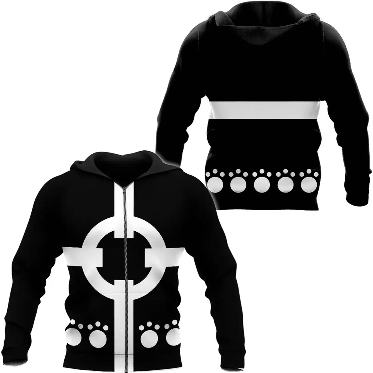 Anime Bartholemew Kuma Cosplay Costume 3D Zipper Hoodie