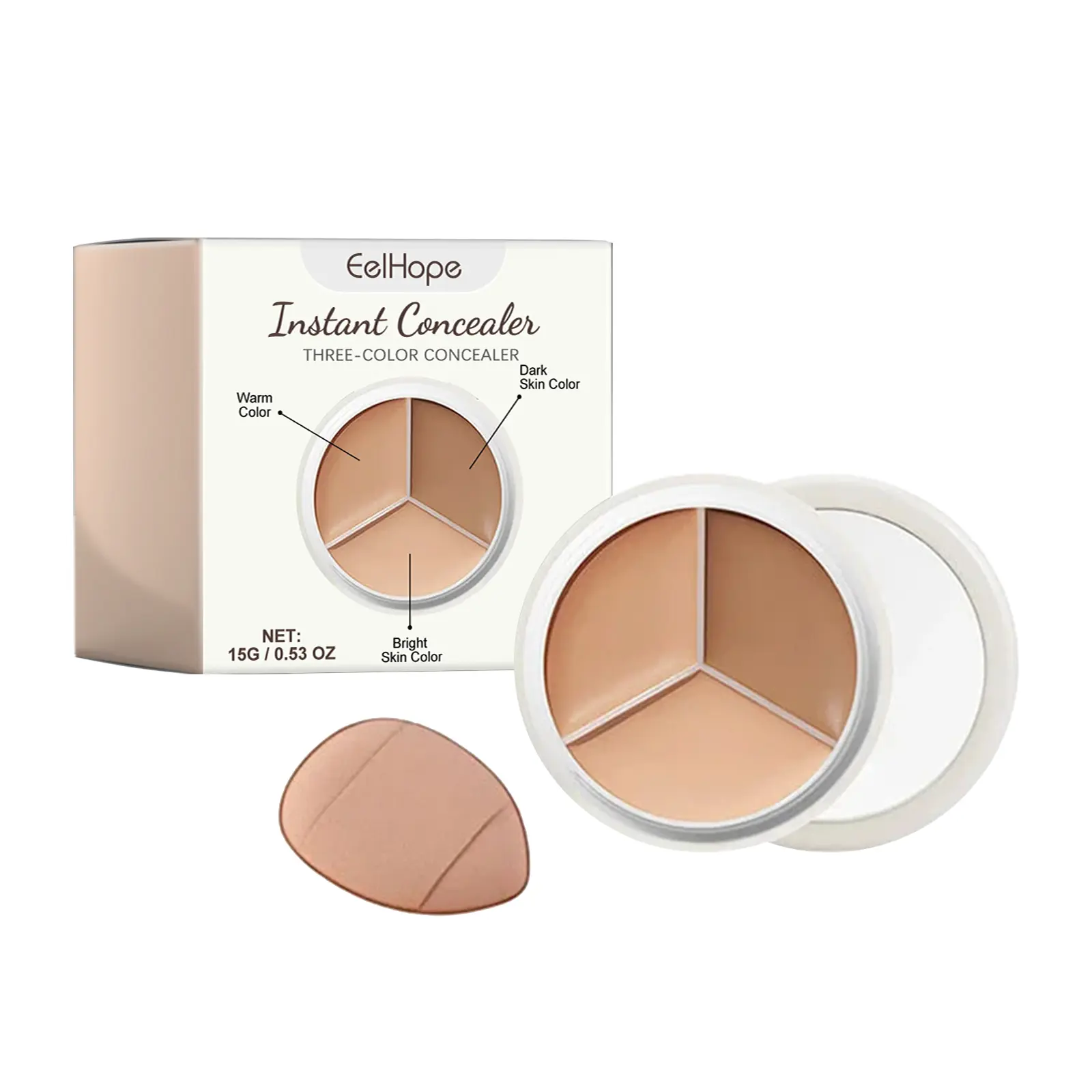 3-Color Concealer Palette with Hydrating Hyaluronic Acid, Buildable Coverage for a Natural Makeup Look, Creamy Formula for All Skin Types Including Sensitive, Glycerin, Uneven Skin Tone, Cream Concealer, Daily Makeup, Customizable Shade, Creamy Blend