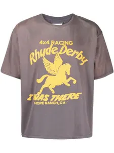 RHUDE DERBY T-SHIRT WASHED GREY