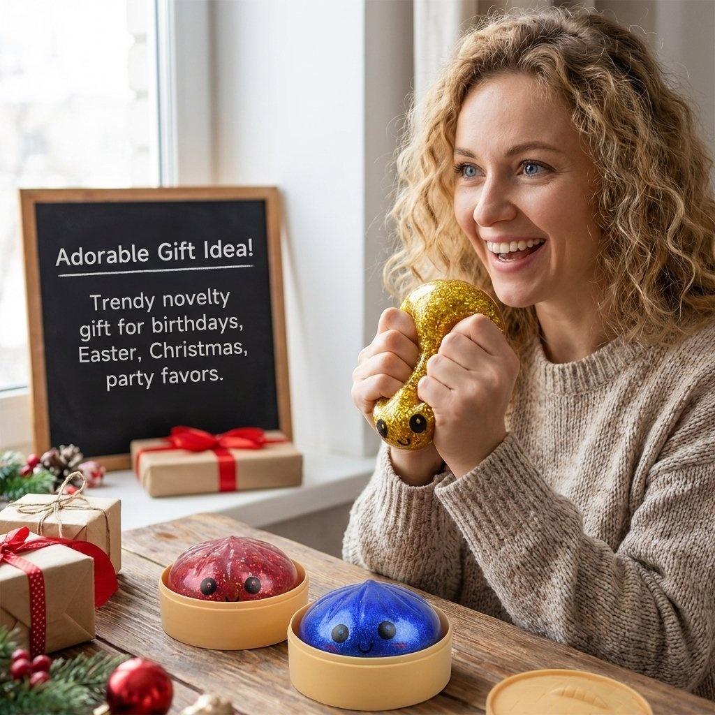 Expressive Big Dumpling Squishy Blind Box | Mysecret Bun Fidget Toy, Soft TPR Stress Relief, Surprise Unboxing, Random Style | Perfect Mother’s Day & Cinco de Mayo Gifts, Ideal for Kids’ Classroom Exchanges