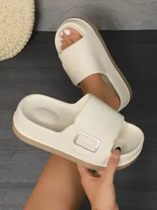 Ultra Comfortable Non-Slip Eva Sandals, Indoor Outdoor Slip-On House Slippers, Colorblock Design, Casual Summer Shoes