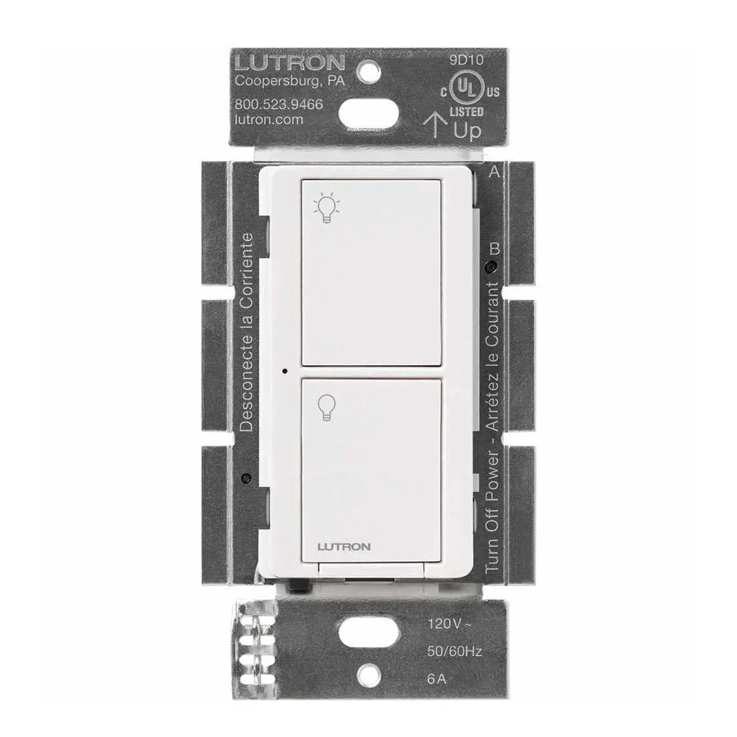 Lutron PD-5WS-DV Caseta Wireless In-Wall Switch, 5A, Single-Pole/3-Way/Multi-Location, White