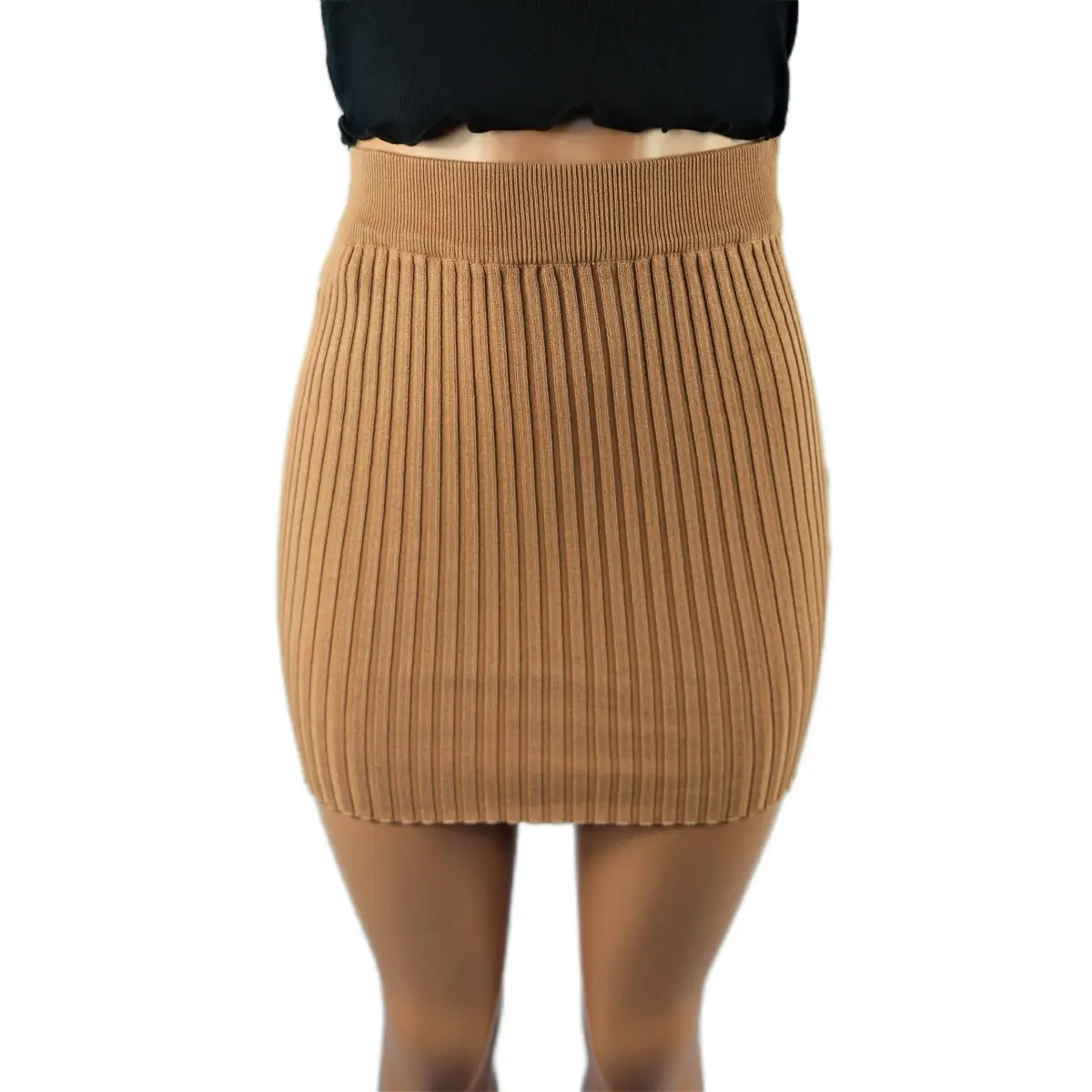 Dixon  High Waisted Ribbed mini skirt - Final Sale bandage Comfort Soft Womenswear Casual Bottom