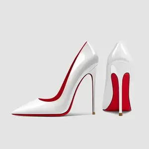 High Women's Stiletto  Heel Pointed Red Bottom Pumps Girl Walking Shoes red bottom heels(Sheets)