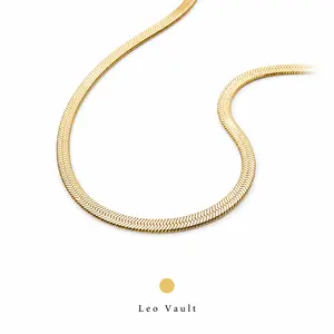 14K Gold Plated Herringbone Chain Necklace for Men, 7mm Stainless Steel Flat Gold Chain, 16/18/20/24 Inch, Hip Hop Streetwear Jewelry, Gift for Him