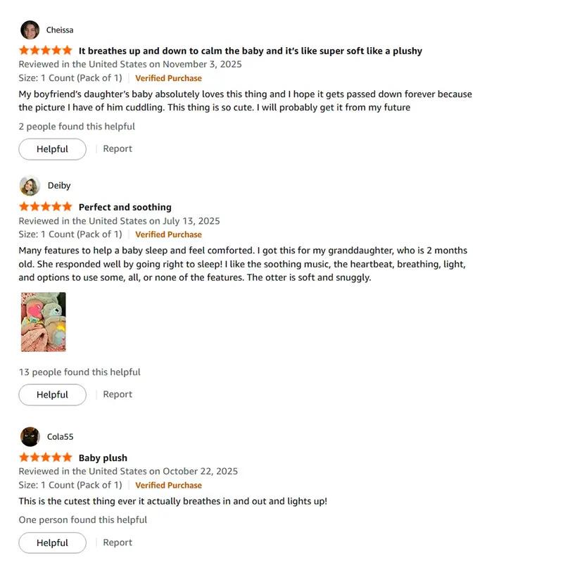 (Rhythmic Breathing Motion)Sound Machine Breathing Otter Plush Toy with Rhythmic Movements & Music for Baby Sleep - Gentle Hug & Four Gear Adjustment for Soothing & Relaxation