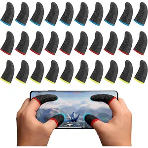 Geyoga 40 Pieces Gaming Finger Sleeve for Thumb Sleeves Mobile Gaming Finger Protector(Multiple Colors)