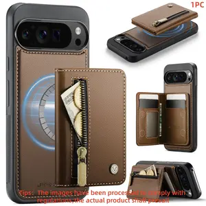 For Google Pixel 10/9 Pro Xl Phone Case, Durable Rfid Shielded Wallet with 3 Card Slots & 2 Pouches, Unisex Design, Shockproof & Magnetic Closure
