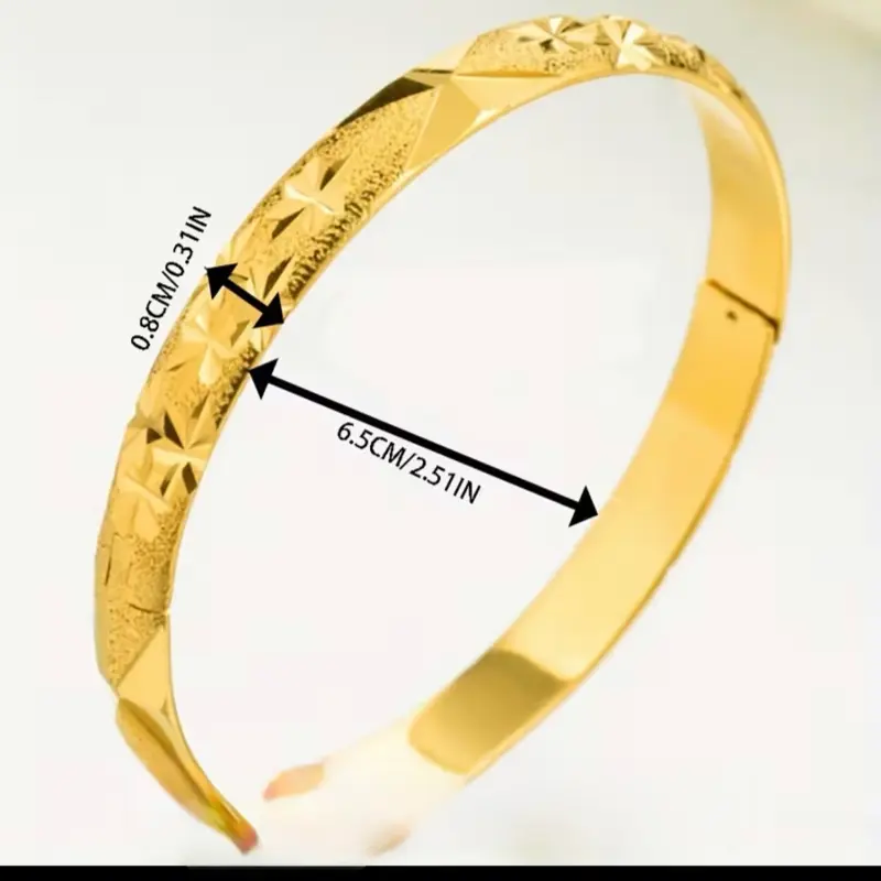 18k Soft Gold Stackable Bangles - 1-Piece Standard Size, Layered Design Elegant Jewelry Bracelet, Exquisite Fashion Wrist Costume Jewelry Accessory, Exquisite Bracelet