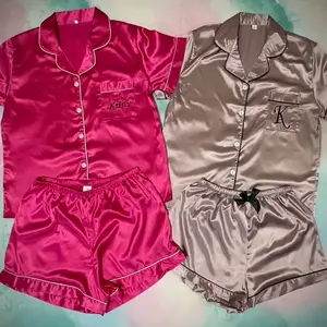 Silk personalized pijama set Loungewear Pajamas