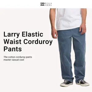 BILLABONG Larry Elastic Waist Corduroy Pants for Men, Winter Clothing, Relaxed Straight Fit, Multiple Pockets