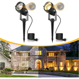 5W  Outdoor ighting, Auto /Off 3000K andscape Outdoor Spotight, IP66  Pug in Spot ights for Yard, Garden, House, Pathway, Pant, U isted (2 Pack)