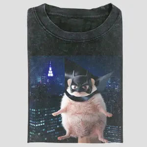 Hedgehog Batman Parody Tee, The Dark Hog Rises Shirt, Funny Meme Design, Crew Neck T-Shirt, Short Sleeve, Unisex Vintage Top, Streetwear Style