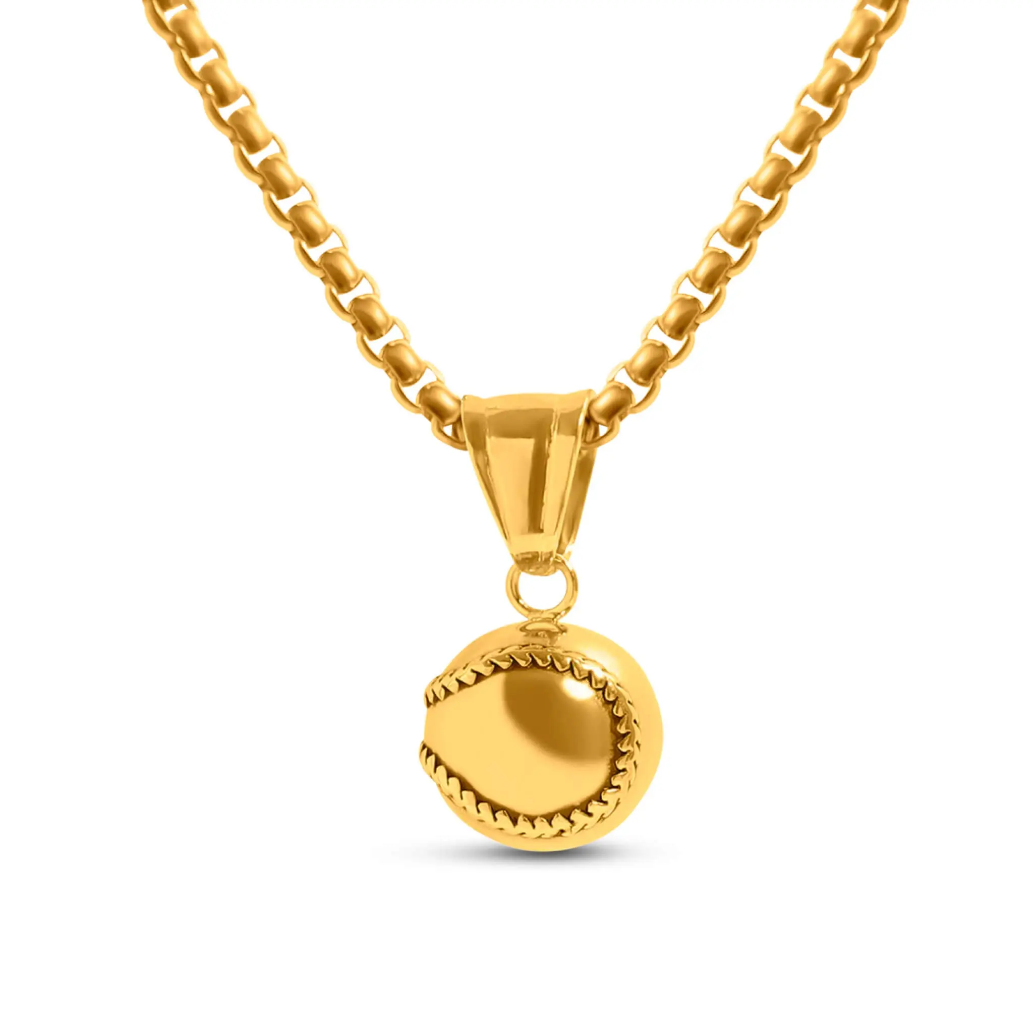 Sportzzheads Unisex 3D Baseball Sport Pendant with Metal Coating, Multi-Size Chain Necklace, Fashion Costume Jewelry Accessory