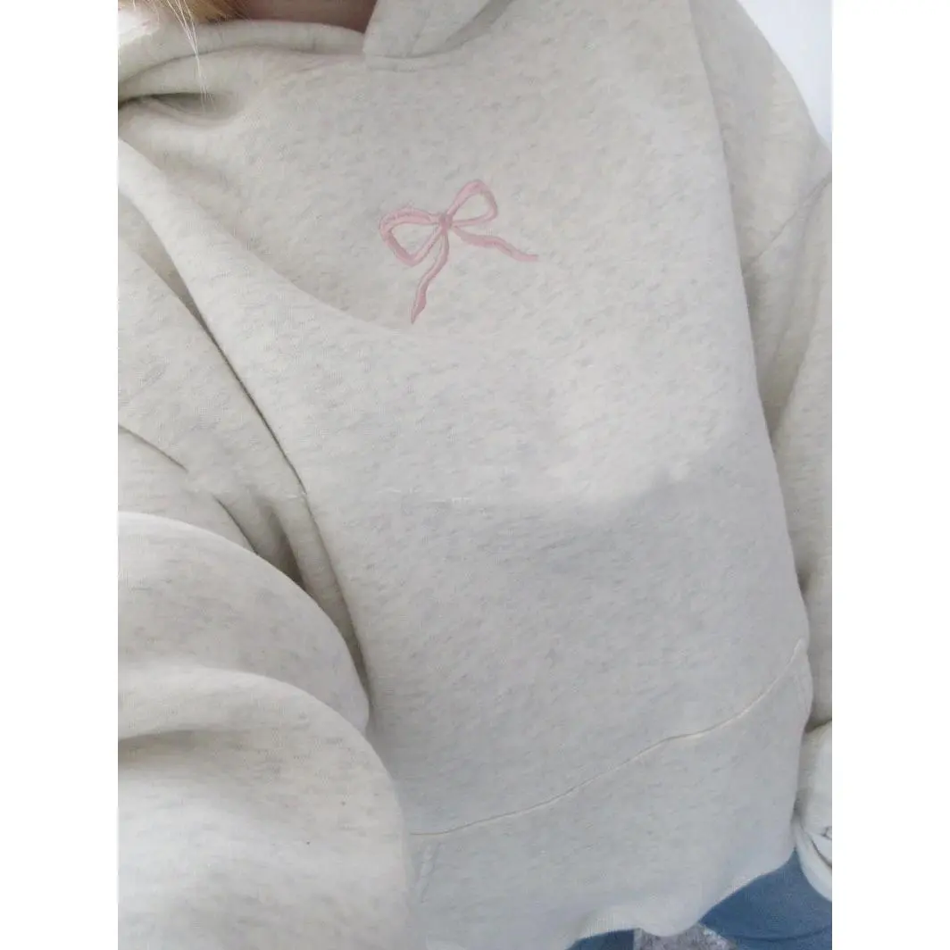 Bow Embroidered Pink