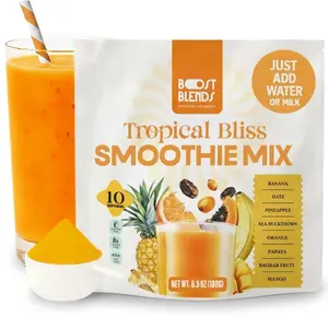 Smoothie Mix – Freeze Dried Fruit Powder for Smoothies & Smoothie Bowls – Sugar Free Drink Mix - Great in Frozen Desserts & Ice Cream Style Treats – Healthy & Natural - Mix in Seconds - Pineapple, Mango, Date, Papaya & More