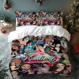 3pc Kim Loaiza Bedding Set, Soft Breathable Silver Color Gold Accents, All Room Use, Four Seasons Suitable, Starry Stage Inspired Design