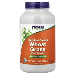 NOW Foods Certified Organic Wheat Grass, Pure Powder, 9 oz (255 g)