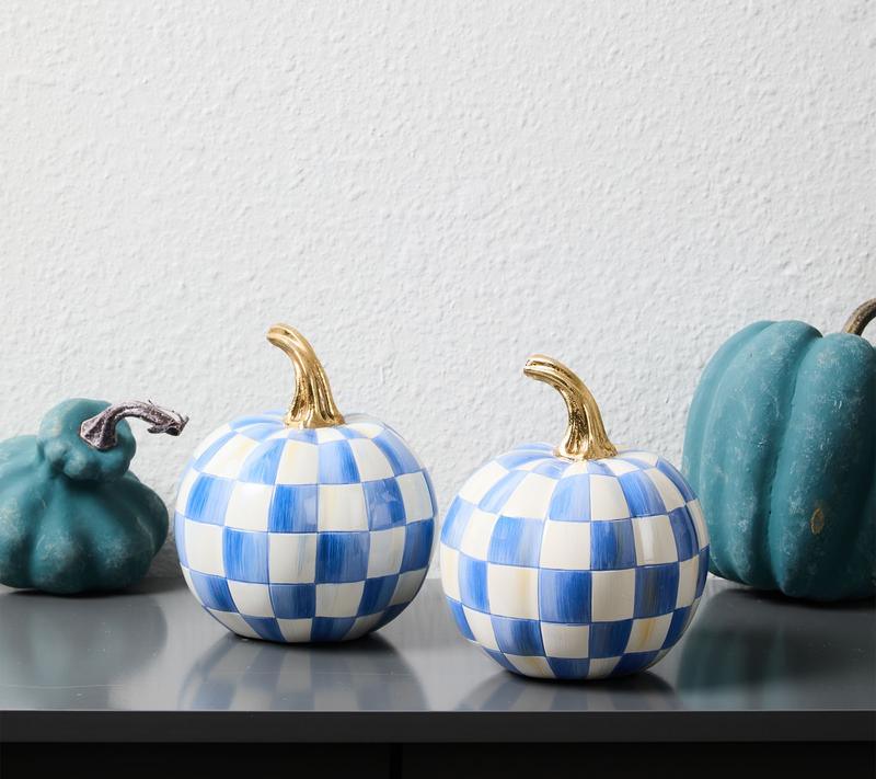 MacKenzie- Childs Set of 2 Mini Pumpkins