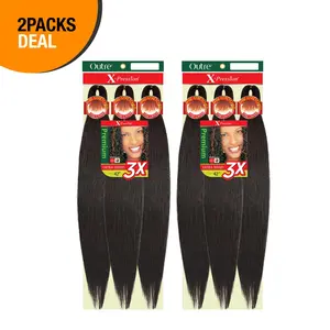2 Pack Outre Braids X-Pression Kanekalon 3X Pre Stretched Braid 42"