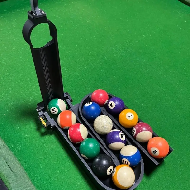 Billiard Ball Positioning Trainer Set, 3D Printed Portable Billiard Ball Rack, Automatic Ball Setter for 15 Balls, Half-Automatic Practice Machine, Billiard Accessories