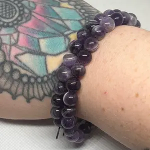 Handmade natural 8mm Dream Amethyst Bracelet